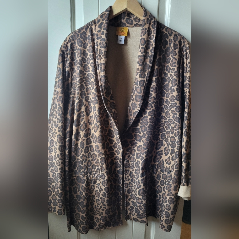 RUBY Rd. Leopard Print Women's Jacket 2X - image 1